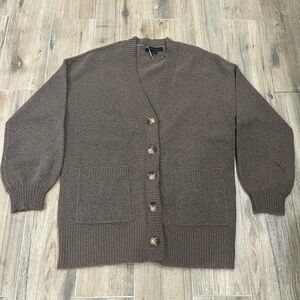 Sanctuary Cardigan Sweater Size Small Brown Puff Sleeve